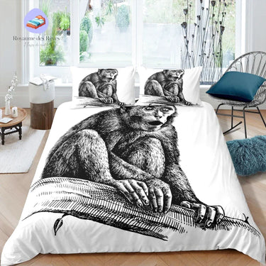 Dekbedovertrek met aaptekening